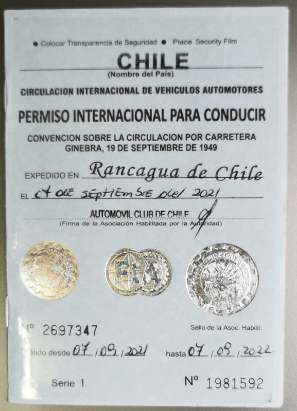 International Driving Permit from Chile, valid for driving in Japan under the 1949 Geneva Convention – Kartzilla Go Kart
