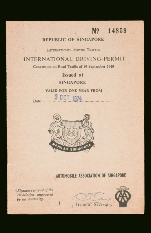 International Driving Permit from Singapore, valid for driving in Japan under the 1949 Geneva Convention – Kartzilla Go Kart
